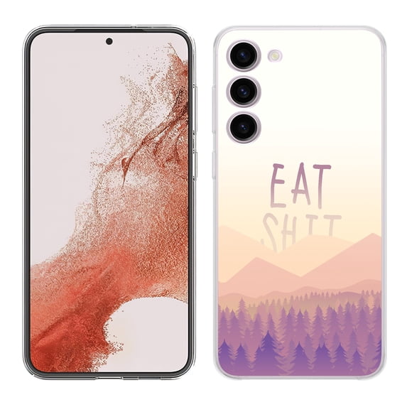 TalkingCase Slim Phone Case Compatible for Samsung Galaxy S23+ Plus 2023, Eat Shi t Mountain Print, Lightweight, Flexible, USA