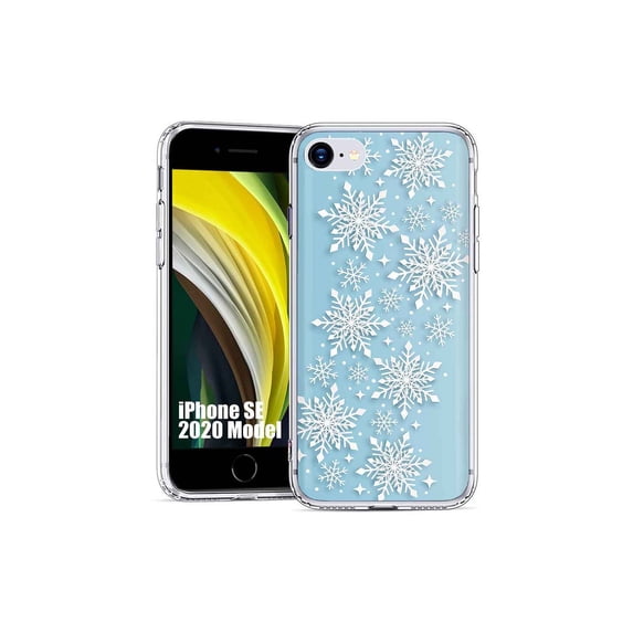 TalkingCase Slim Phone Case Cover Compatible for Apple iPhone SE 2022/3rd/2020/8/7, Fly Snowflake Print, USA