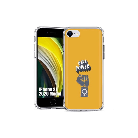 TalkingCase Slim Phone Case Cover Compatible for Apple iPhone SE 2022/3rd/2020/8/7, Girl Power Grip Fist Print, USA