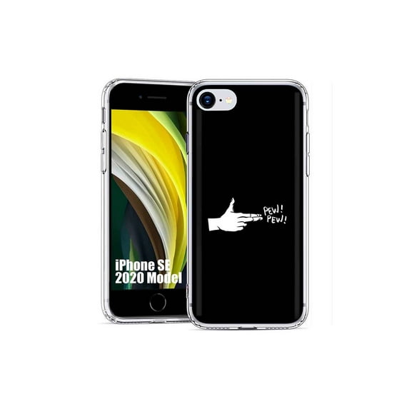 TalkingCase Slim Phone Case Cover Compatible for Apple iPhone SE 2022/3rd/2020/8/7, Pew Pew Hand Print, USA