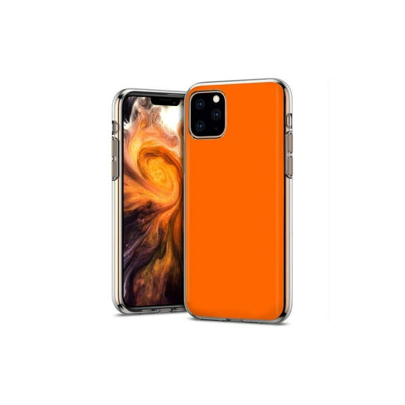 TalkingCase Thin Gel Phone Cover for Apple iPhone 11 Pro Max, Orange Print