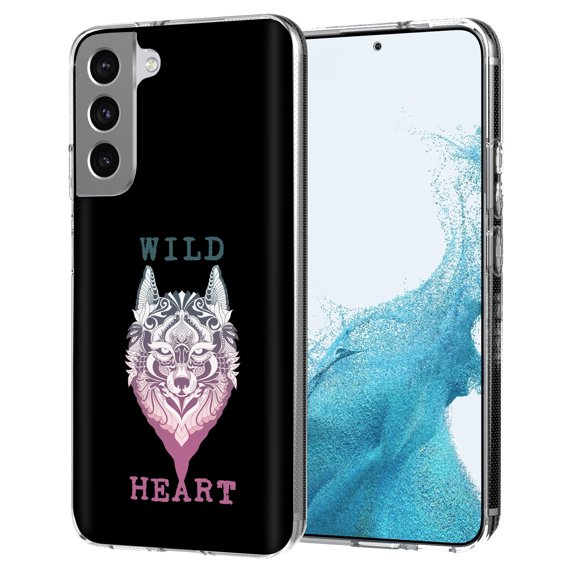 TalkingCase Thin Slim Case Compatible for Samsung Galaxy S22 5G, Wild Heart Wolf Print, Lightweight, Flexible, Soft, USA