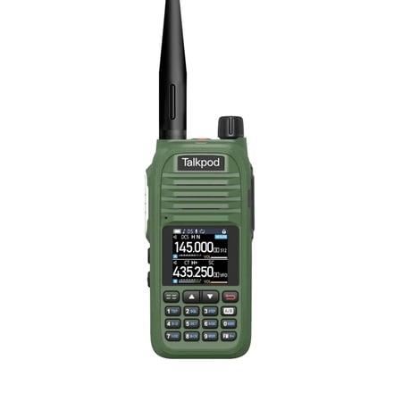 Talkpod A36SE UHF/VHF AM/FM Multi-Band Pocket-Size Portable Radio, Green, 1 pack