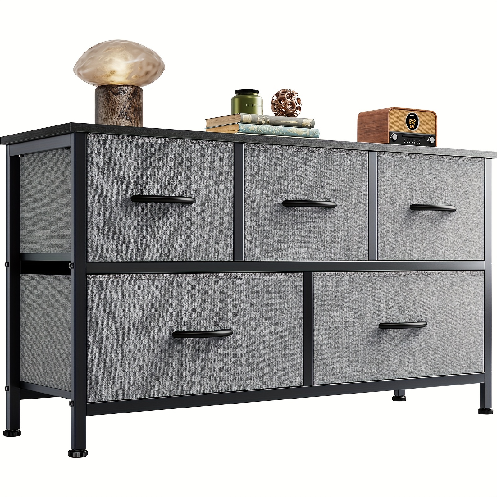 5-Drawer Tall Dresser - Smooth-Gliding, Heavy-Duty Metal Frame, Space