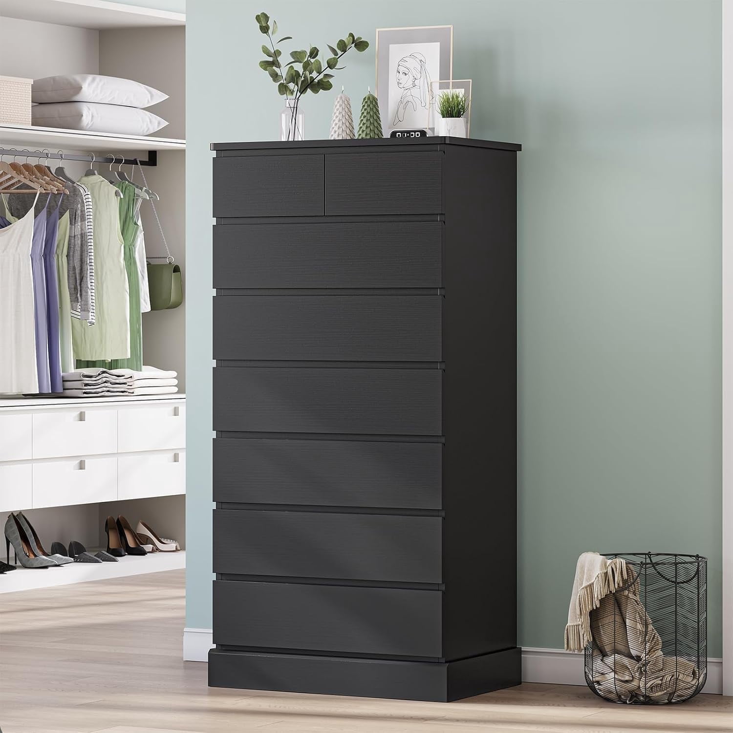 black tall dresser ikea 8 Drawers for Bedroom, Modern Chest of Drawers/Clothes Storage Tower with Storage Space, Dresser/Storage Cabinets for Living Room Size:28 Long The bedroom drawer dresser HALLOWEEN23 Buy Tommy Hilfiger Asymmetric