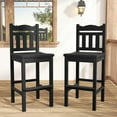 thumbnail image 1 of Tall Adirondack Bar Chair Set of 2, HDPE Patio Bar Stools with Backrest, 27.5 Inch Seat Height Tall Bistro Dining Counter Stool, All-Weather Pub Height Chair, Black, 1 of 7
