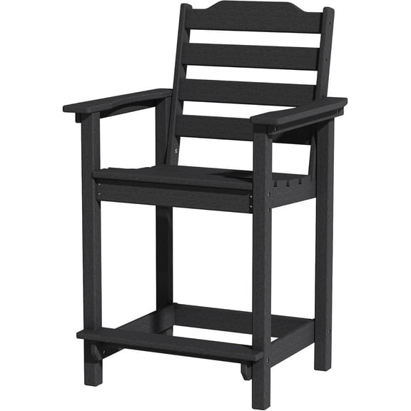 Tall Adirondack Chair, All Weather Resistant Adirondack Bar Stools for Patio, Lawn, Garden, Swimming Pool, Modern Adirondack Chair, (1 PC, Black)