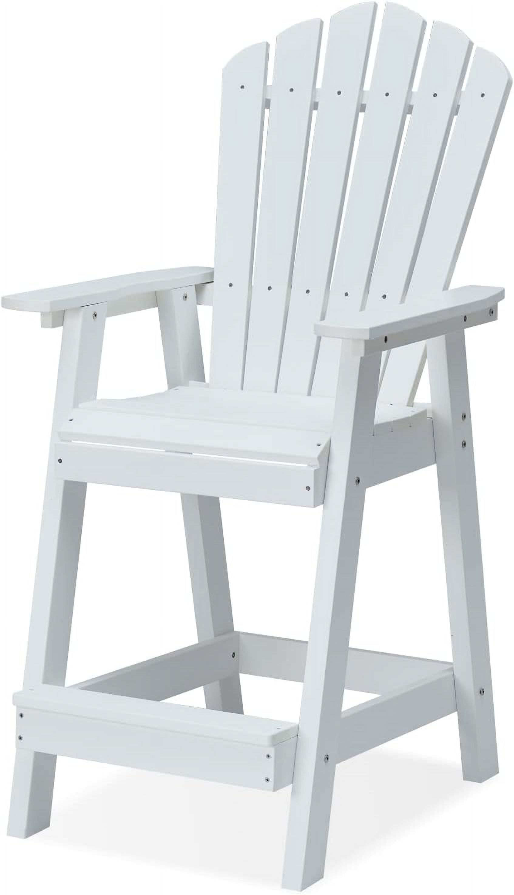 Tall Adirondack Chair Set of 2, Lumber Outdoor Bar Stools with