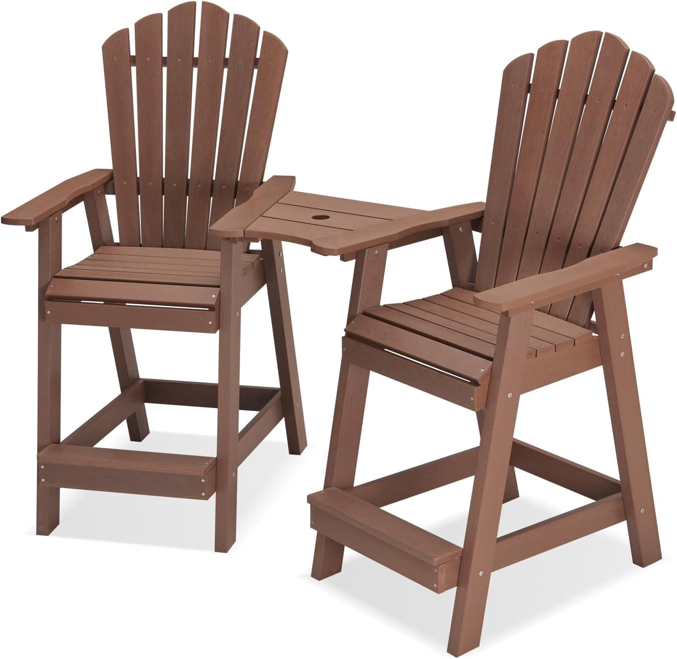 Tall Adirondack Chair Set Of 2, Lumber Outdoor Bar Stools With
