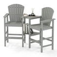thumbnail image 1 of FOOWIN Tall Adirondack Chair Set of 2, HDPE All-Weather Adirondack Bar Stools with Connecting Tray, Grey, 1 of 9