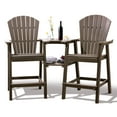 thumbnail image 1 of Tall Adirondack Chairs Set of 2，HDPE Outdoor Adirondack Barstools with Double Connecting Tray Patio Stools Weather Resistant for Outdoor Deck Lawn Pool Backyard, coffee, 1 of 7