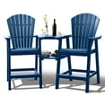 thumbnail image 1 of Tall Adirondack Chairs Set of 2，HDPE Outdoor Adirondack Barstools with Double Connecting Tray Patio Stools Weather Resistant for Outdoor Deck Lawn Pool Backyard,Navy Blue, 1 of 7