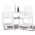 thumbnail image 1 of Tall Adirondack Chairs Set of 2, HDPE Outdoor Adirondack Barstools with Double Connecting Tray Patio Stools Weather Resistant for Outdoor Deck Lawn Pool Backyard, White, 1 of 8