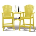thumbnail image 1 of Tall Adirondack Chairs Set of 2，Outdoor Adirondack Barstools with Double Connecting Tray Patio Stools Weather Resistant for Outdoor Deck Lawn Pool Backyard, Yellow, 1 of 7