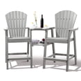 thumbnail image 1 of Tall Adirondack Chairs Set of 2，Outdoor Adirondack Barstools with Double Connecting Tray Patio Stools Weather Resistant for Outdoor Deck Lawn Pool Backyard, Light Grey, 1 of 7