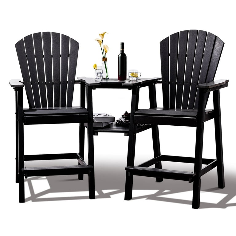 Tall Adirondack Chairs Set of 2 Outdoor Adirondack Barstools with