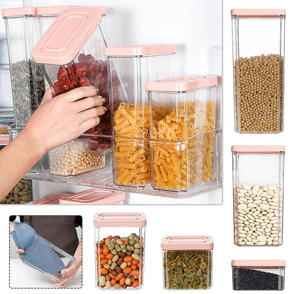 Tall Airtight Food Storage Container with Lids, Bpa-free Plastic Pantry Organizers for Cereal, Flour, Sugar, Leakproof & Stackable Design for Kitchen, Pantry, and Countertop Organization
