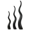 thumbnail image 1 of Tall Animal Horn Shape Floor Vase: Elegant Ceramic Black Accent for Entryway, Dining, or Living Room Decor - Distinctive Antler Design, Elegance, and Nature-Inspired Charm to Your Home, Set of 3, 1 of 7