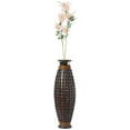 thumbnail image 1 of Tall Bamboo Floor Standing Vase with Wicker Woven Design 39 Inch High, 1 of 8