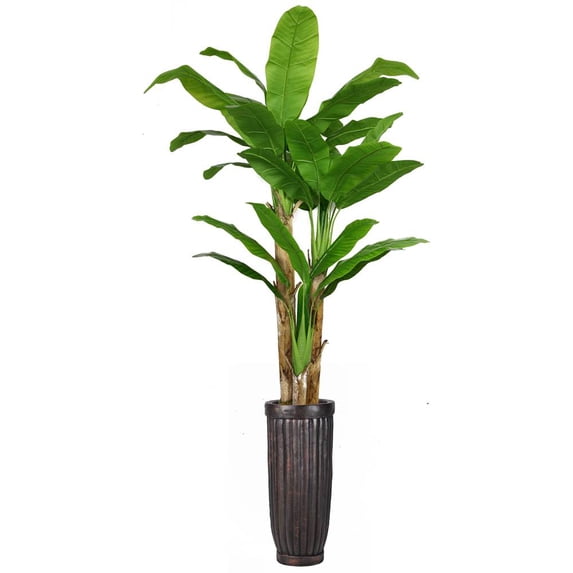Tall Banana Tree With Real Touch Leaves with Fiber Stone Planter