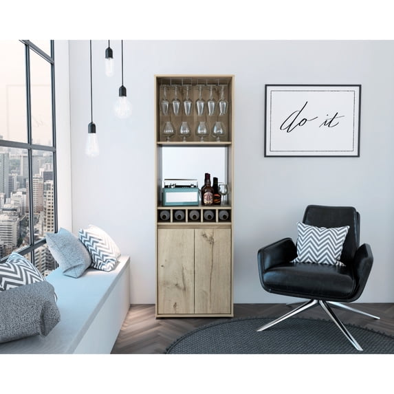 Tall Bar Cabinet - Hold More Items - Studio Apartment Bar - Solve Storage Problem