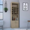 thumbnail image 1 of Tall Bar Cabinet w/Wine Racks and Glasses Holder, Liquor Cabinet w/Doors and Pull-Out Tray, 1 of 6