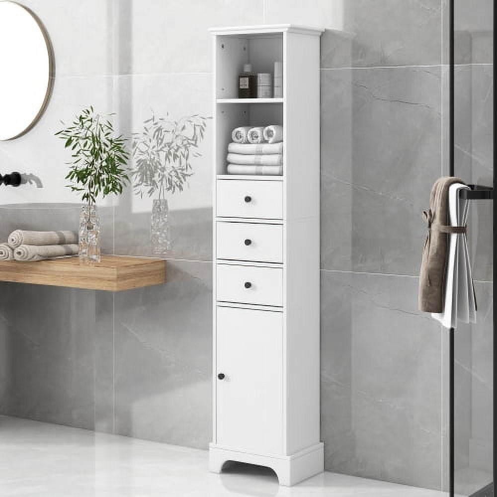Tall Bathroom Storage Tower, Freestanding Storage
