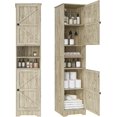 thumbnail image 1 of Tall Bathroom Cabinet, Storage Cabinet with 2 Doors & 2 Open Storage Compartments, Adjustable Shelf, for Bathrooms, Kitchens, Entrances, or Bedrooms（White）, 1 of 12