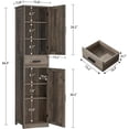 thumbnail image 1 of Tall Bathroom Cabinet, Storage Cabinet with 6 Shelves & Drawer, Bathroom Storage Cabinet with Adjustable Shelves, Tall Cabinet for Living Room, Kitchen, Dark Oak, 1 of 5