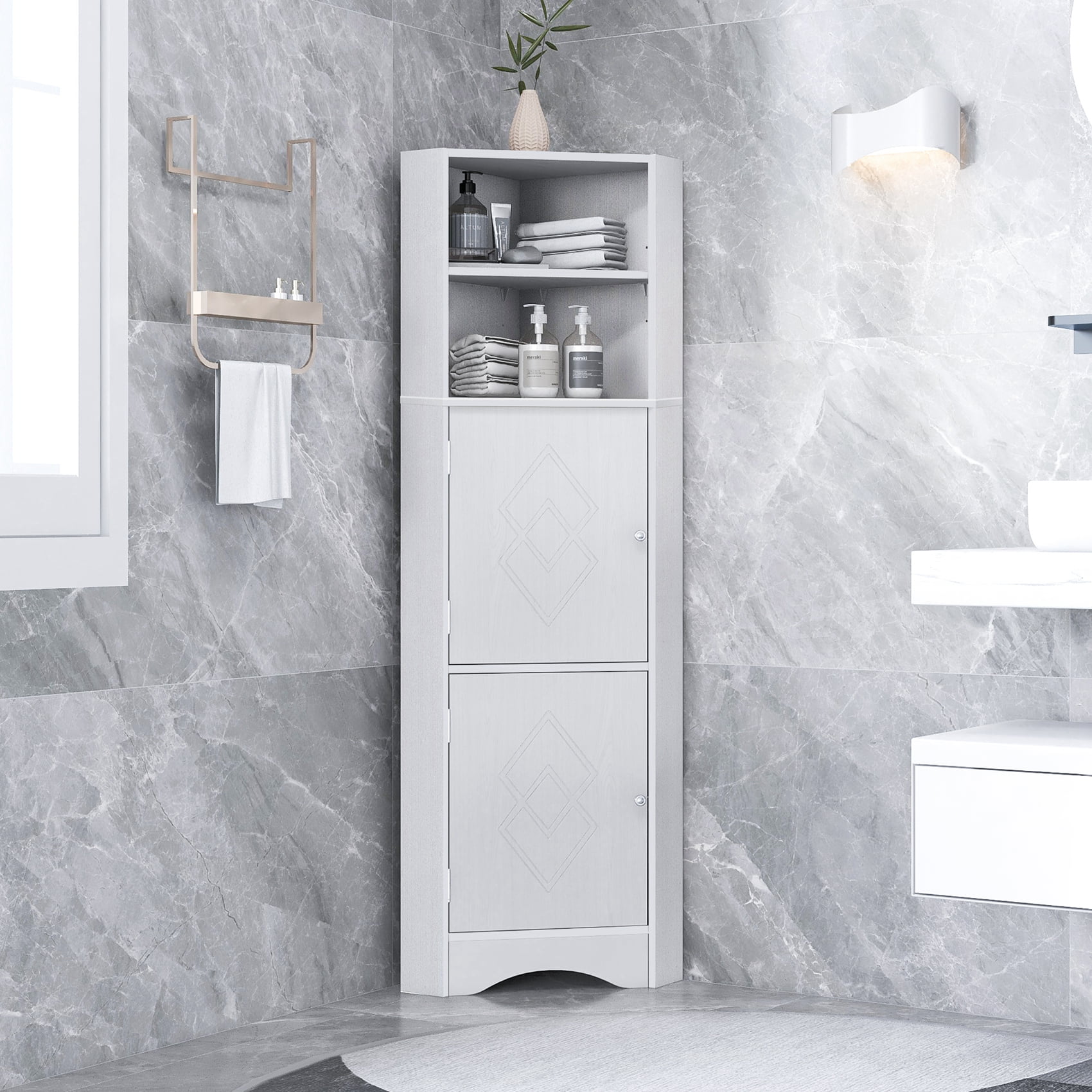 Tall Bathroom Corner Corner Bathroom Storage with
