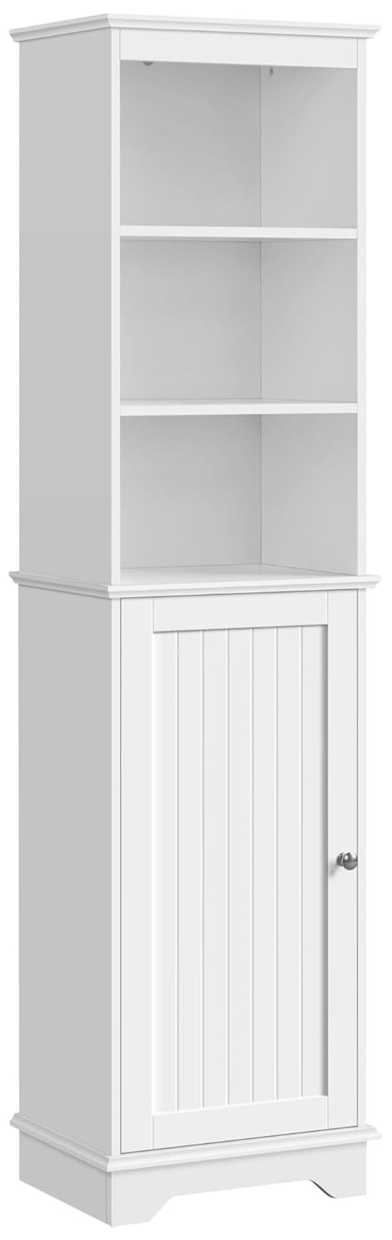 Tall Bathroom Floor with 3 Shelves and Door