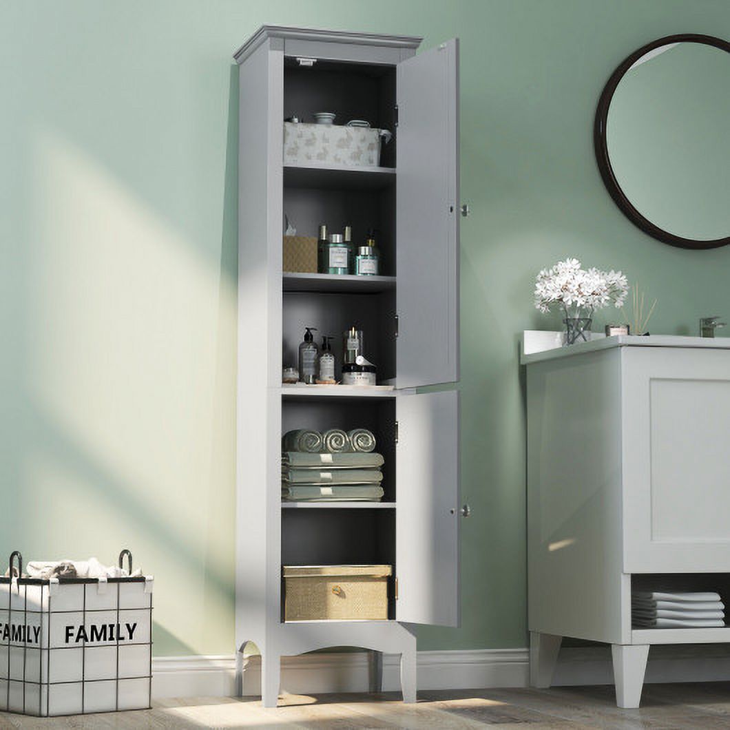 Tall Bathroom Floor with Shutter Doors and Adjustable Shelf