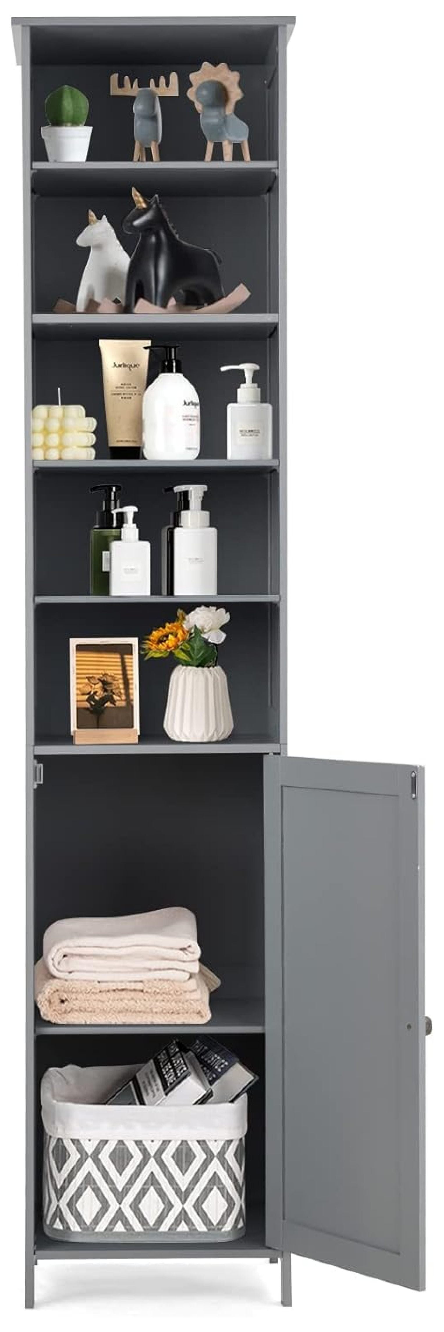 Tall Bathroom Storage Cabinet, 72” Slim Bathroom Cabinet Organizer with ...
