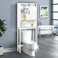 thumbnail image 1 of Tall Bathroom Storage Cabinet, Bathroom Furniture Over The Toilet, Freestanding Bathroom Cabinet with Adjustable Shelf, Bathroom Hutch Over Toilet, Space Saving Toilet Shelf Organizer, K769, 1 of 9