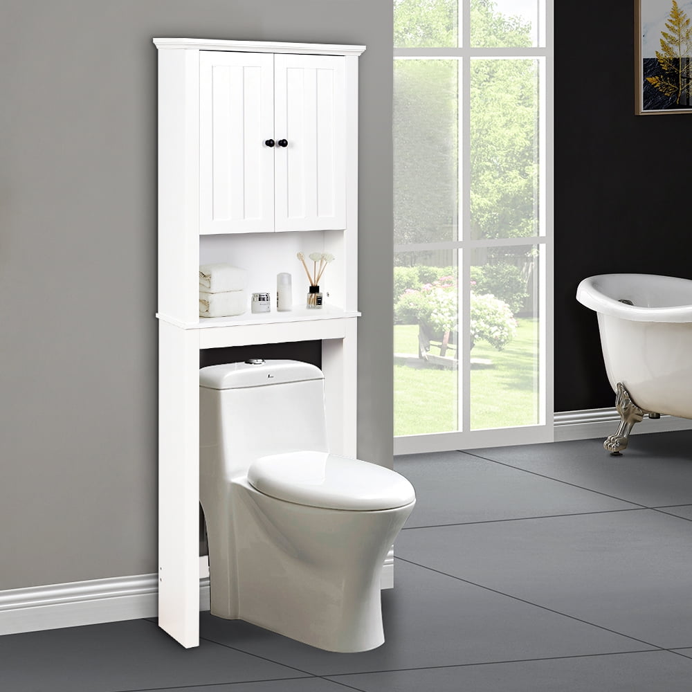 Tall Bathroom Storage Cabinet, Bathroom Furniture Over The Toilet, Freestanding Bathroom Cabinet with Adjustable Shelf, Bathroom Hutch Over Toilet, Space Saving Toilet Shelf Organizer, K2231