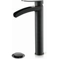 thumbnail image 1 of Tall Bathroom Vessel Sink Faucet, Single Hole Single Handle Waterfall Oil Rubbed Bronze Bathroom Faucet, with Metal Pop Up Drain and Water Supply Lines, 1 of 18