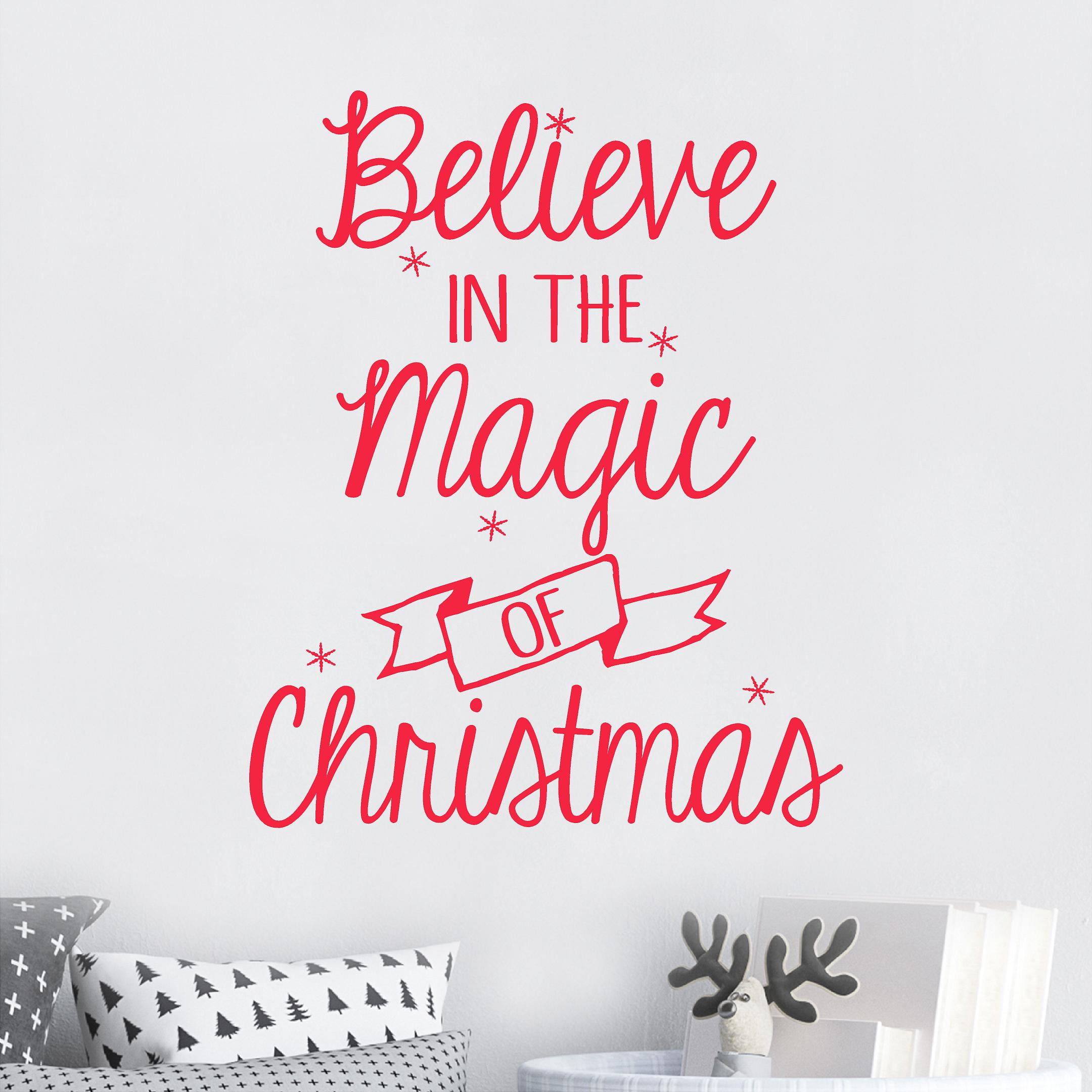 (Tall) Believe In The Magic Of Christmas Wall Decal Vinyl Lettering Decals Holiday Decals Santa