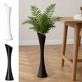 thumbnail image 1 of Tall Black Plastic Flower Vase 19 Inch, Ceramic Look, Lightweight Unbreakable Large Vase for Living Room, Bedroom, Office Table Decor, 1 of 8