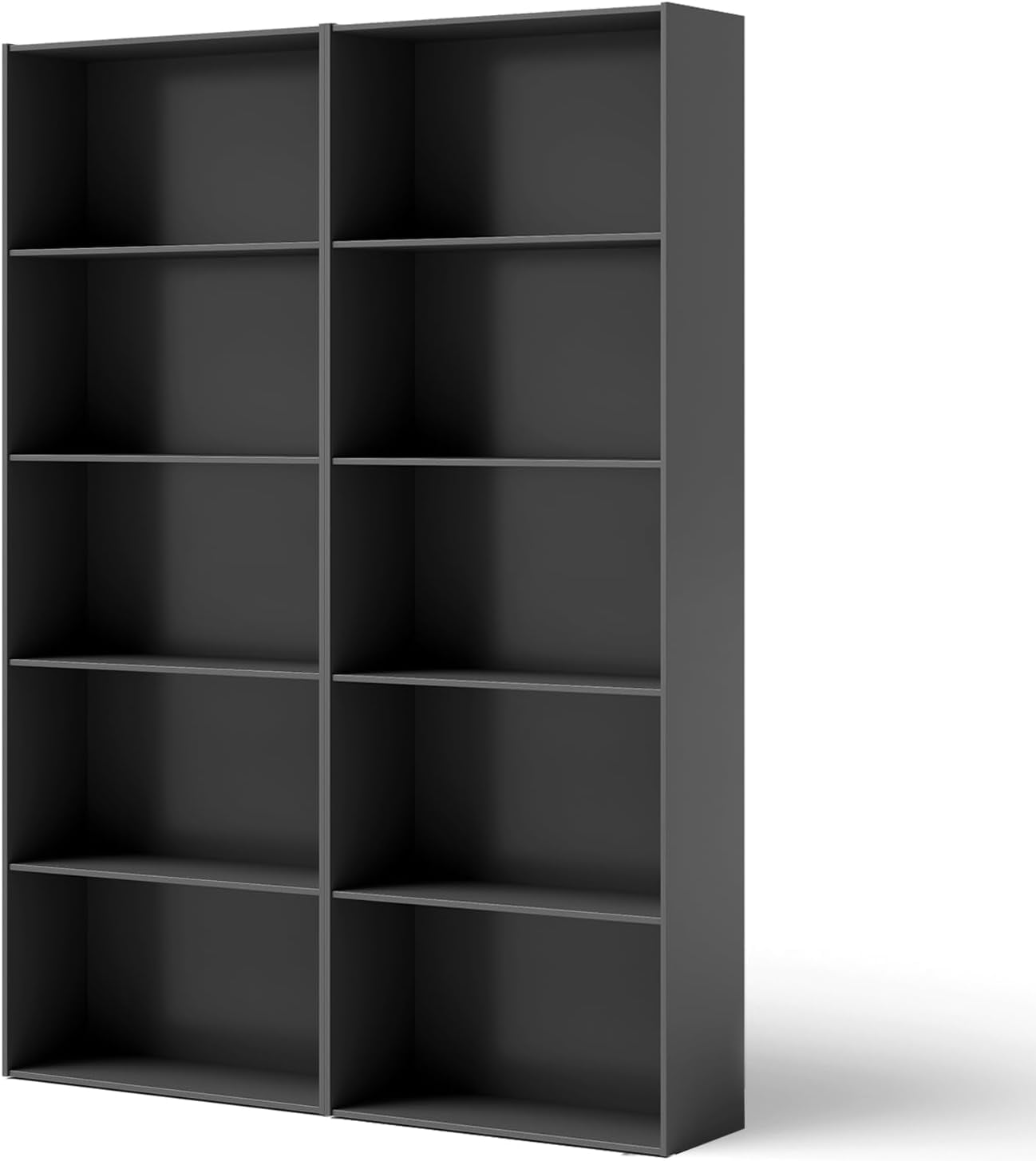 Tall Book Shelf (47”x 9.5”x 67”), 5-Tier Wood Vertical Storage and ...