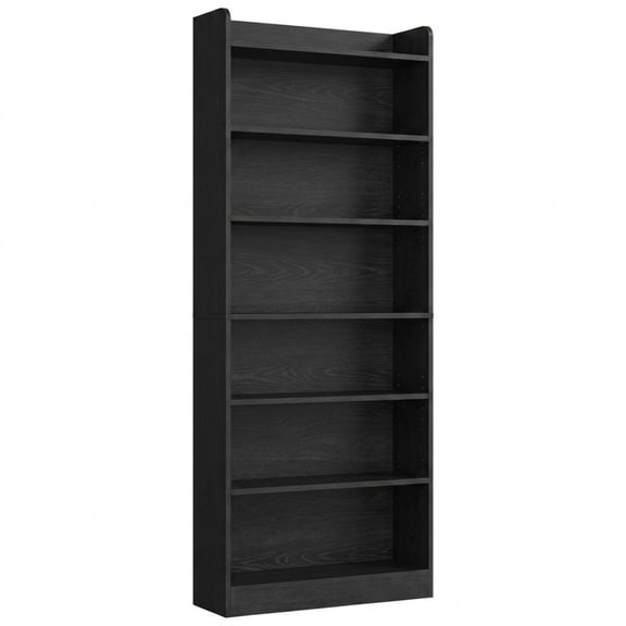 Tall Bookcase, 7-Tier Open Storage Bookshelf with Adjustable Shelves, Vertical Display Rack for Home Office, Living Room, Dorm, Black