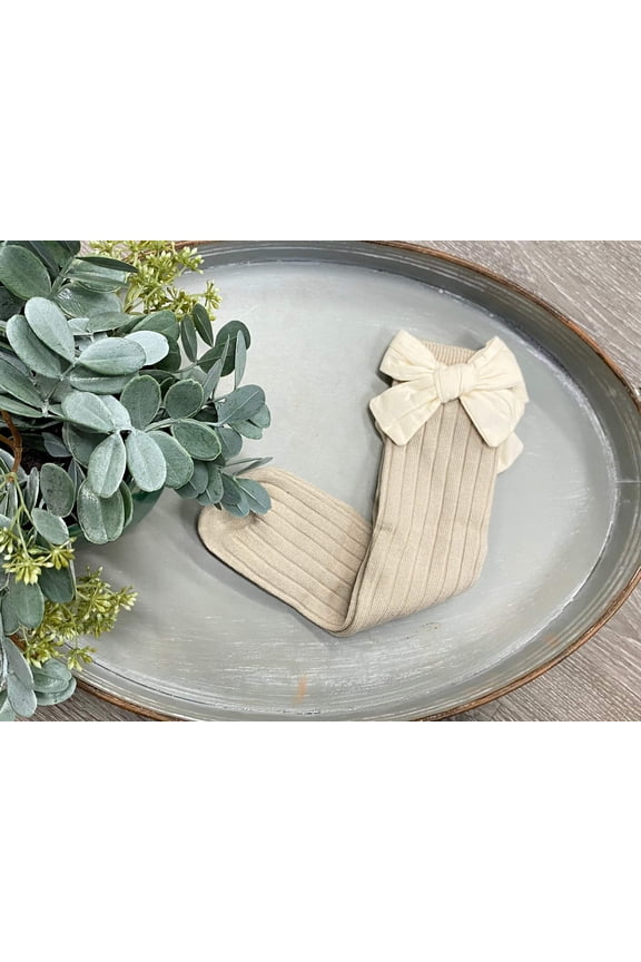 Tall Bow Decorated Socks