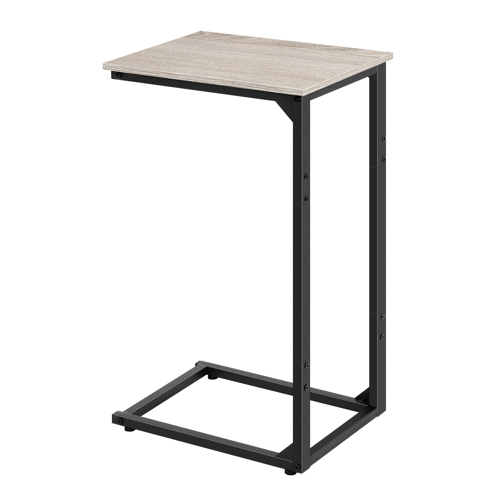 Tall C‑Shaped Side Table, 27.5 Inch Easy‑Assembly C Table for Sofa and Bedside, Single Pack Elm-colored