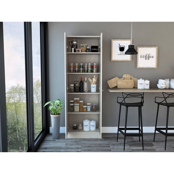 Tall Cabinet with Double Doors | Perfect for Utility and Living Room Storage | Crafted from Quality Particle Board | Resolves Storage Lack