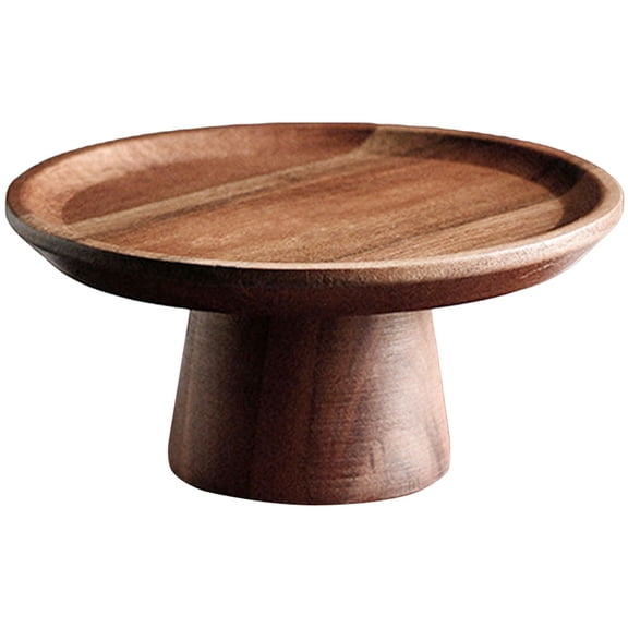 Raindrops Acacia Wood Cake Serving Tray and Display Plate for Cakes, Jewelry, and Family Use - 1 Pack