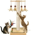 thumbnail image 1 of Tall Cat Scratching Post, Sisal, 33 Inches, Large Scratcher Tree Tower for Indoor Cats Adults with Hanging and Ball Track, 2 Mounting Methods Interactive Furniture Toys for All Ages C97, 1 of 3
