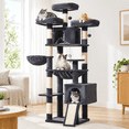 Large Cattery Tall Cat Tree 76in Xl Tower For Large Cats 3 Padded Perches - Walmart.com
