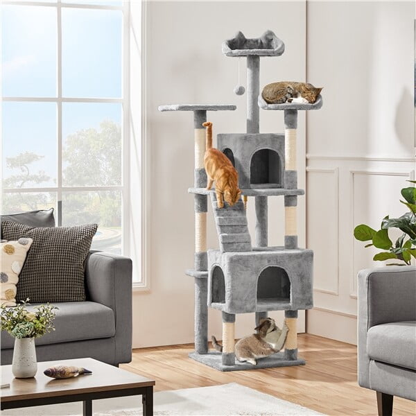 GINMAON 70 Inch Cat Tree - Tall Cat Tower With Condos, Scratching Posts, Multi-Level Platforms
