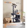 thumbnail image 1 of Tall Cat Tree, Multiple-Level Cat Tower with 2 Caves, 3 Scratching Posts, Dark Gray, 1 of 6