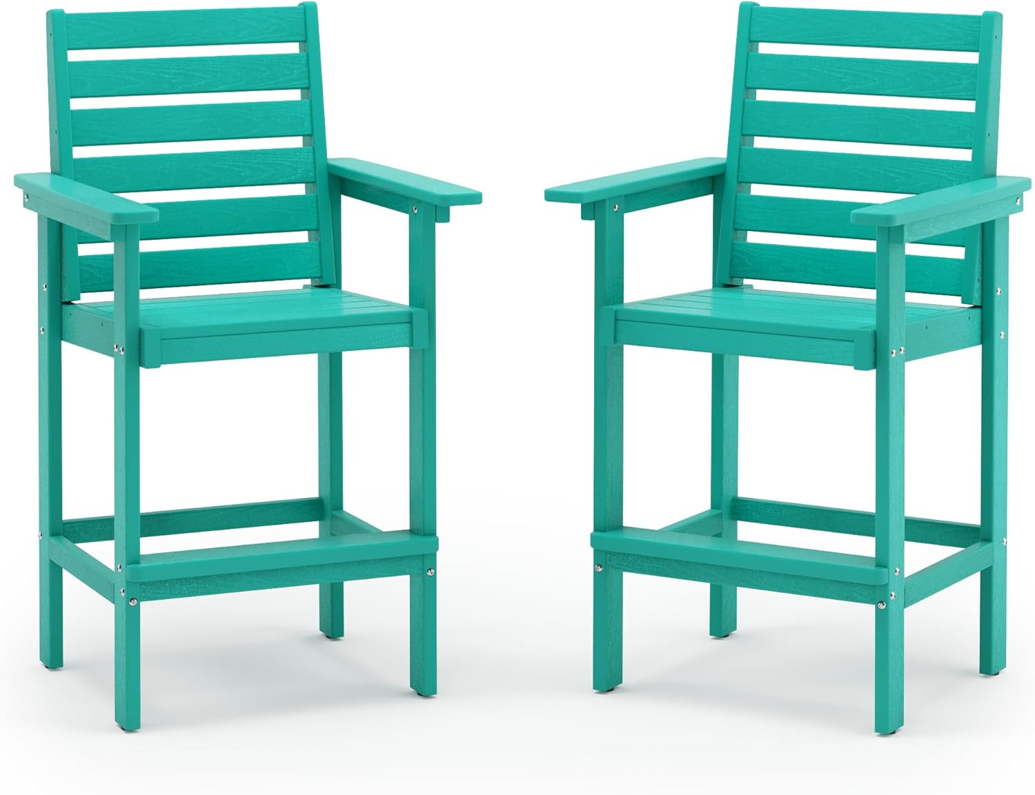 Tall Chair Set of 2, Weather Resistant Bar Stools, Heavy Duty Bar