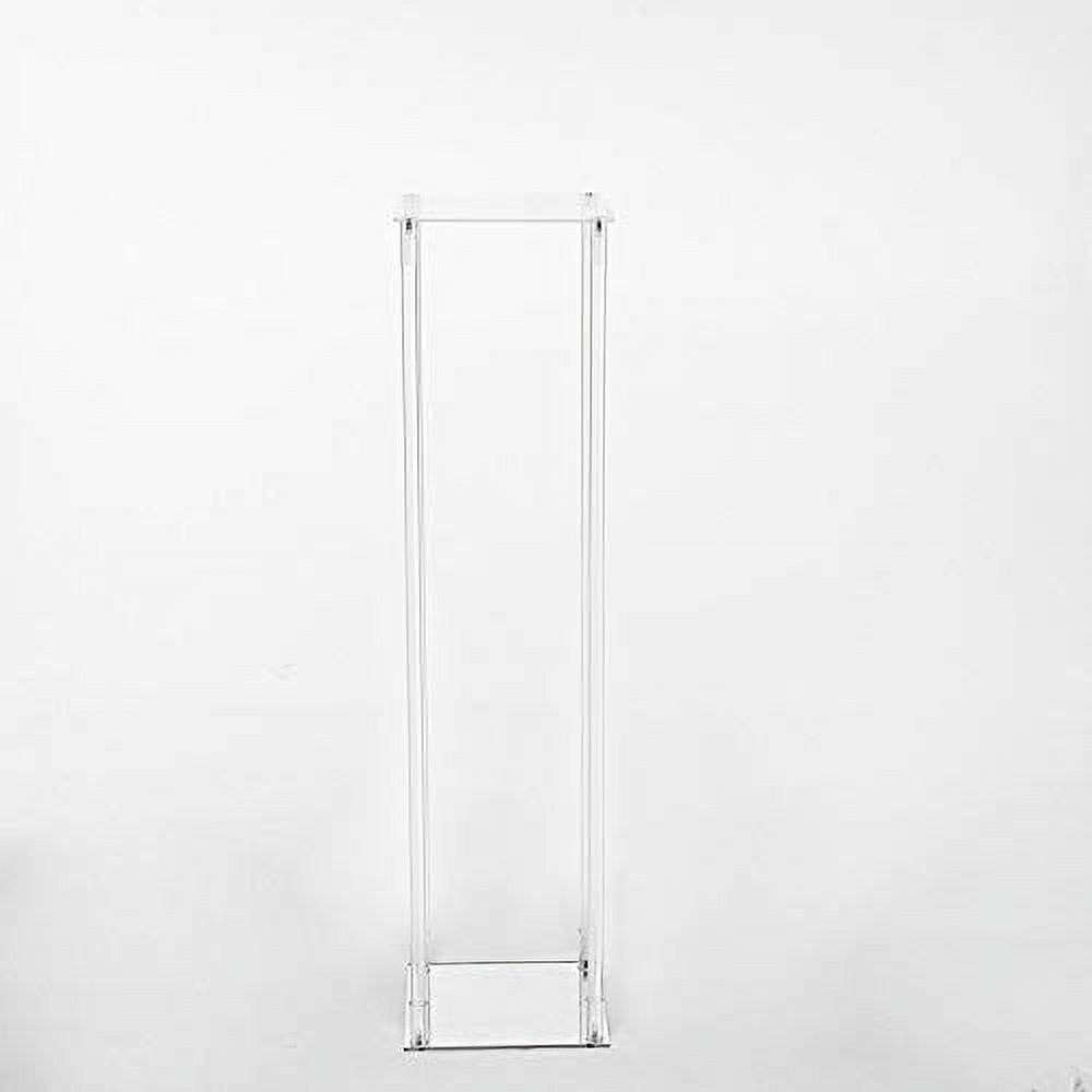 Tall Clear Crystal Rectangular Stand Flower Vase Column Party Wedding Home Centerpieces
